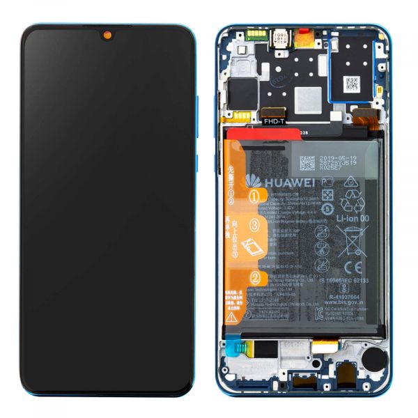 Huawei P30 Lite Display LCD e Frame Azul Service Pack